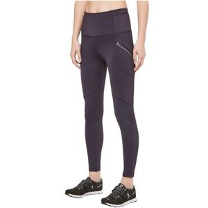Lululemon Toasty Tech Cyber (Purple) High-Waisted Fleece Lined Leggings